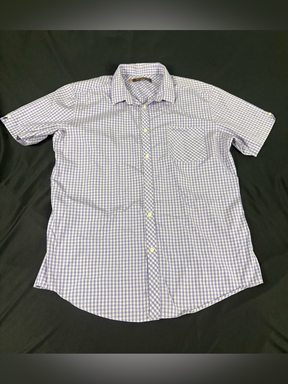 Ben Sherman Women Light Purple Plaid S/S Button Up Shirt XXL